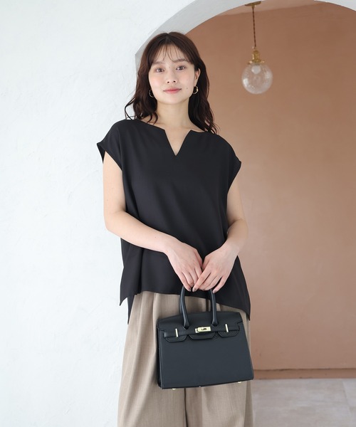 fifth(フィフス)の「【SETUP対応】キーネックフレンチスリーブブラウス(シャツ/ブラウス・レディース・ブルー/ブラック/ベージュ・M)」の18枚目の写真