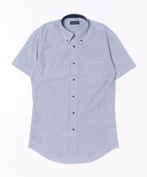TOKYO SHIRTS(トウキョウシャツ)の「【吸水速乾】 形態安定ノンアイロン ボタンダウン 半袖ビジネスワイシャツ(ビジネスシャツ・メンズ・ネイビー・首回り39cm/首回り41cm/首回り42cm/首回り43cm/首回り37cm)」の6枚目の写真