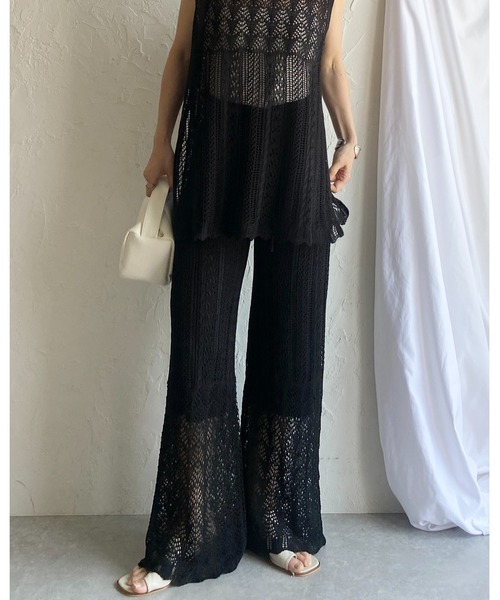 クロシェ風ニットパンツ クロシェニットパンツ – irohani