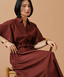 N.（N. Natural Beauty Basic） | 【PS/低身長サイズ】スキッパーリボンベルトシャツワンピース(ワンピース)