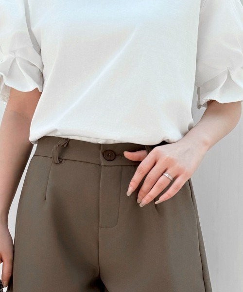 shoppinggo(ショッピングゴー)の「夏服Tシャツ パフスリーブトップス レディース(Tシャツ/カットソー・レディース・ホワイト/ブラック・M/L)」の8枚目の写真