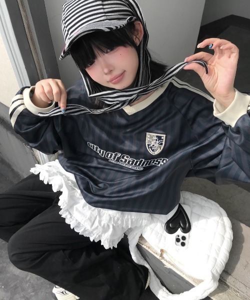 UP START（アップスタート）の「【LAMPOON】うさ耳ボーダーキャップ（キャップ・レディース・ブラック・FREE）」の2枚目の写真