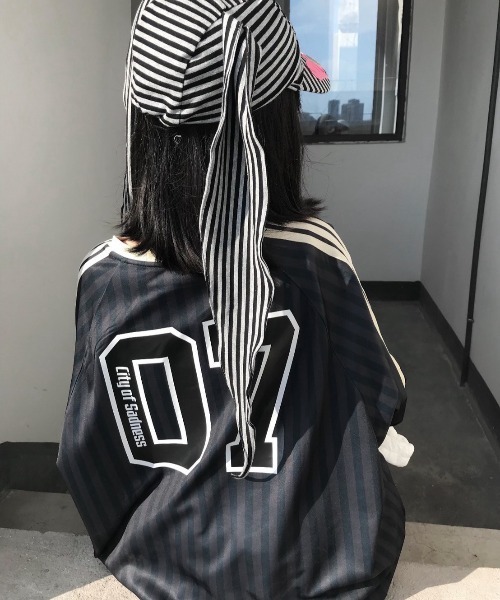 UP START（アップスタート）の「【LAMPOON】うさ耳ボーダーキャップ（キャップ・レディース・ブラック・FREE）」の7枚目の写真