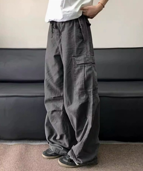 NOWLE（ノウル）の「【NOWLE】ヴィンテージライク ルーズフィット カーゴパンツ（カーゴパンツ・メンズ・グレー/ブラウン/ブラック・LARGE/MEDIUM/X-LARGE/SMALL）」の13枚目の写真