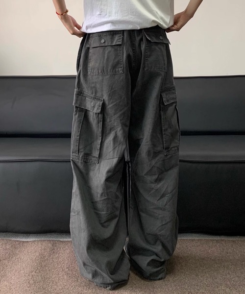 NOWLE（ノウル）の「【NOWLE】ヴィンテージライク ルーズフィット カーゴパンツ（カーゴパンツ・メンズ・グレー/ブラウン/ブラック・LARGE/MEDIUM/X-LARGE/SMALL）」の16枚目の写真