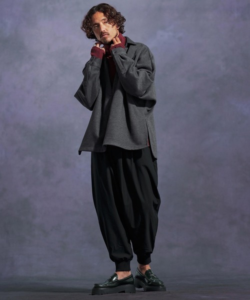 Jih Nunc（ジーヌンク）の「ms6172-ディープスキッパー起毛プルオーバーシャツ（シャツ/ブラウス・メンズ・グレー/ライトベージュ/ブラック・L/M/S）」の16枚目の写真