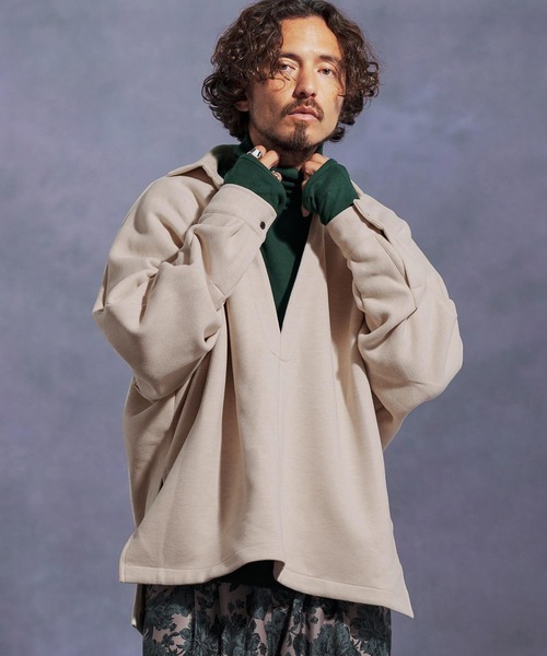 Jih Nunc（ジーヌンク）の「ms6172-ディープスキッパー起毛プルオーバーシャツ（シャツ/ブラウス・メンズ・グレー/ライトベージュ/ブラック・L/M/S）」の17枚目の写真