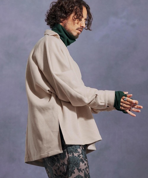 Jih Nunc（ジーヌンク）の「ms6172-ディープスキッパー起毛プルオーバーシャツ（シャツ/ブラウス・メンズ・グレー/ライトベージュ/ブラック・L/M/S）」の19枚目の写真