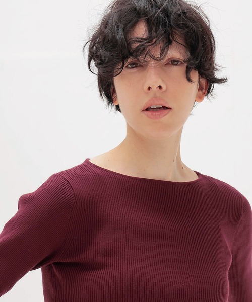 DRESSLAVE(ドレスレイブ)の「2way rib slit pull(2wayリブスリットプルオーバー)(ニット/セーター・レディース・バーガンディー/ベージュ/ブラック・38)」の16枚目の写真