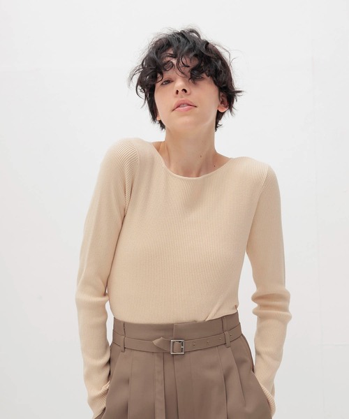 DRESSLAVE(ドレスレイブ)の「2way rib slit pull(2wayリブスリットプルオーバー)(ニット/セーター・レディース・バーガンディー/ベージュ/ブラック・38)」の19枚目の写真