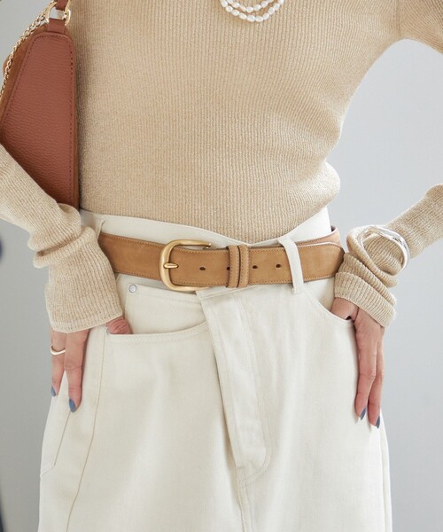 セール】ヌバック レザー ボリューム バックル ベルト（ベルト