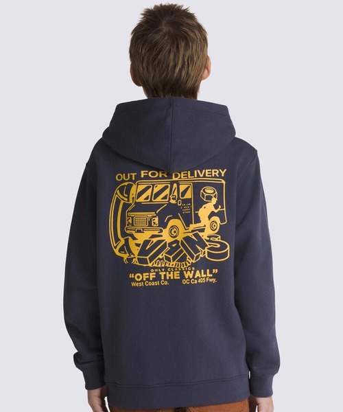 VANS(バンズ)の「キッズ NEXT STOP ルーズ プルオーバーフーディー / Next Stop Loose Pullover PARIS VN000MH0JDU1(パーカー・キッズ・ネイビー・LARGE)」の2枚目の写真