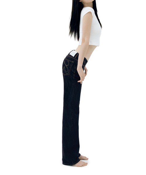 GLOWNY（グロウニ―）の「THE RODEO JEANS（デニムパンツ・レディース・ブラック/ネイビー・LARGE/MEDIUM）」の2枚目の写真