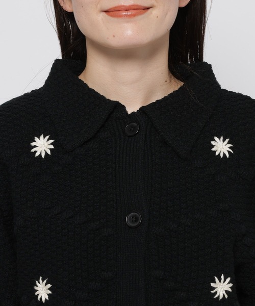 フラワー刺繍ラクリルカーディガン（カーディガン/ボレロ