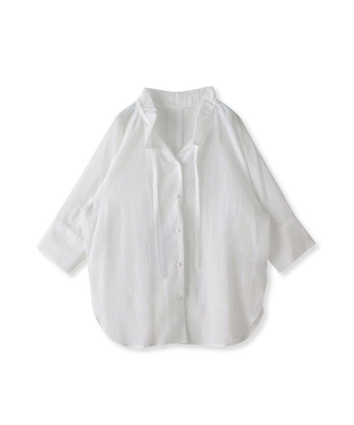 la.f…(ラエフ)の「リライムライトローンブラウス≪洗濯機で洗える≫(シャツ/ブラウス・レディース・ブラウン/グリーン/ホワイト・9号)」の2枚目の写真