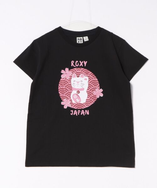 ROXY(ロキシー)の「MANEKI NEKO S/S TEE /ロキシーフロントプリント半袖Tシャツ(Tシャツ/カットソー・レディース・ブラック/ホワイト・LARGE/MEDIUM/SMALL)」の2枚目の写真