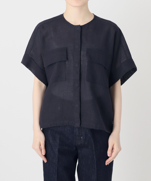 B.C STOCK(ベーセーストック)の「《追加》【WEB限定】手洗い可 / リネンブレンドメッシュSSドルマンブルゾン(その他アウター・レディース・ベージュ/ネイビー・FREE)」の18枚目の写真