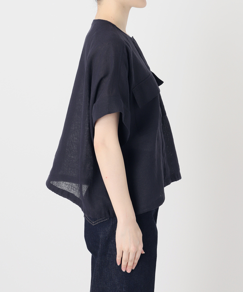 B.C STOCK(ベーセーストック)の「《追加》【WEB限定】手洗い可 / リネンブレンドメッシュSSドルマンブルゾン(その他アウター・レディース・ベージュ/ネイビー・FREE)」の21枚目の写真