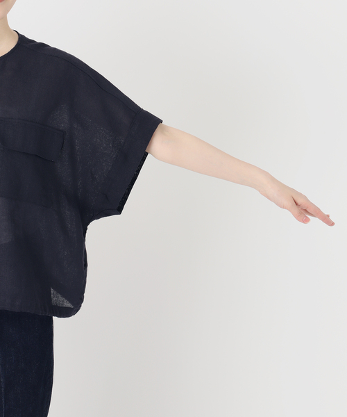 B.C STOCK(ベーセーストック)の「《追加》【WEB限定】手洗い可 / リネンブレンドメッシュSSドルマンブルゾン(その他アウター・レディース・ベージュ/ネイビー・FREE)」の22枚目の写真