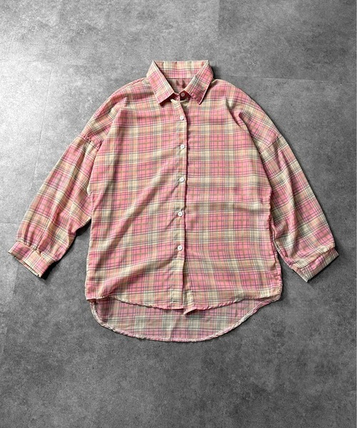 ADERERROR ピンク チェック柄 長袖シャツ ADERERROR ピンク チェック柄 長袖シャツ