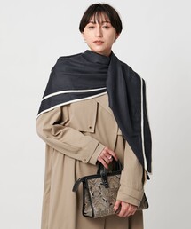カシミアストール付き⭐︎イタリア⭐︎UNITED ARROWS グレー コート ジョンストンズ ストール/マフラー メンズ レディース WA56 大判