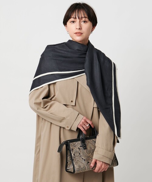 【e☆e】manipuri　ユナイテッドアローズ 別注 総柄 大判ストール e☆e】manipuri ユナイテッドアローズ 別注 総柄 大判ストール
