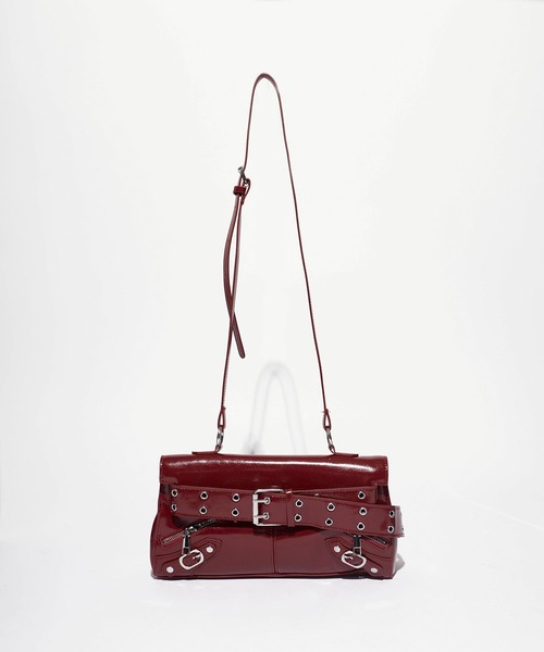 Chick（チック）の「Belt Design Shoulder Bag/ベルトデザインショルダーバッグ（ショルダーバッグ・レディース・シルバー/ブラック/ホワイト/レッド・FREE）」の12枚目の写真