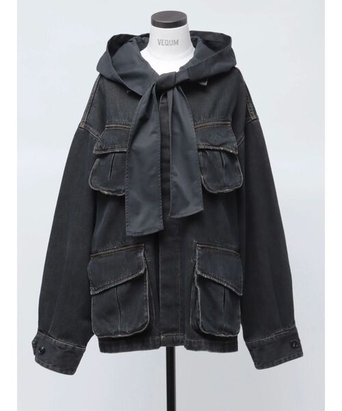 VEQUM(VEQUM)の「【VEQUM】BOXY DENIM BZ(ブルゾン・レディース・インディゴブルー/ブラウン・FREE)」の6枚目の写真