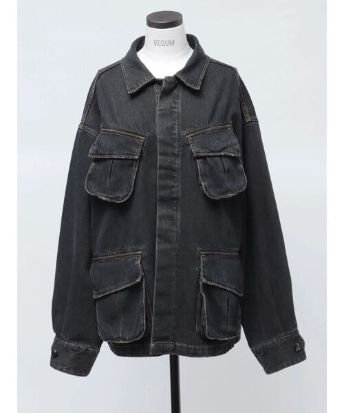 エモテ−タ1103MSAジャンク セール】【VEQUM】BOXY DENIM BZ（ブルゾン）｜EMODA（エモダ