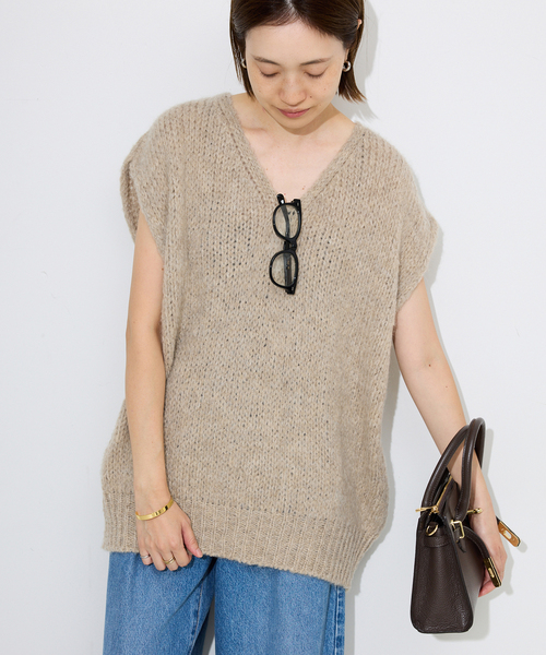 TRICOTS JEAN MARC(トリコットジーンマルク)の「《追加》TRICOTS JEAN MARC/トリコットジーンマルク VNベスト VARTOUI(ニット/セーター・レディース・ブラウン/ベージュ系その他・FREE)」の1枚目の写真