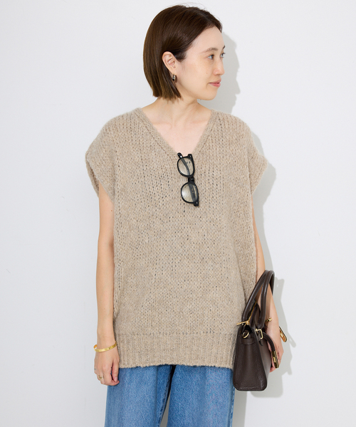 TRICOTS JEAN MARC(トリコットジーンマルク)の「《追加》TRICOTS JEAN MARC/トリコットジーンマルク VNベスト VARTOUI(ニット/セーター・レディース・ブラウン/ベージュ系その他・FREE)」の7枚目の写真