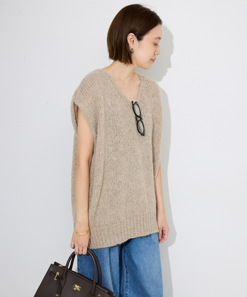 TRICOTS JEAN MARC(トリコットジーンマルク)の「《追加》TRICOTS JEAN MARC/トリコットジーンマルク VNベスト VARTOUI(ニット/セーター・レディース・ブラウン/ベージュ系その他・FREE)」の8枚目の写真