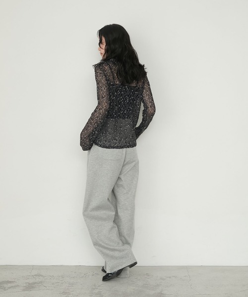 forksy.（フォルクシー）の「【forksy.】ルーズシルエットカットワイドカーブパンツ（スウェットパンツ・レディース・ブラウン/チャコール/杢グレー/ブラック・FREE）」の10枚目の写真