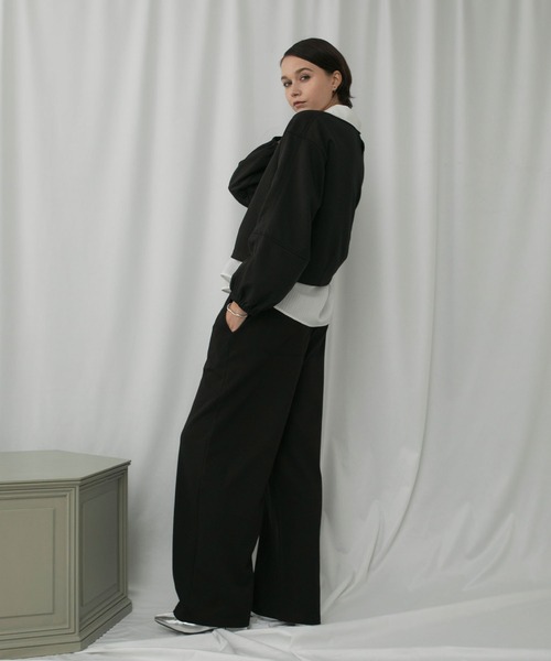 forksy.（フォルクシー）の「【forksy.】ルーズシルエットカットワイドカーブパンツ（スウェットパンツ・レディース・ブラウン/チャコール/杢グレー/ブラック・FREE）」の14枚目の写真