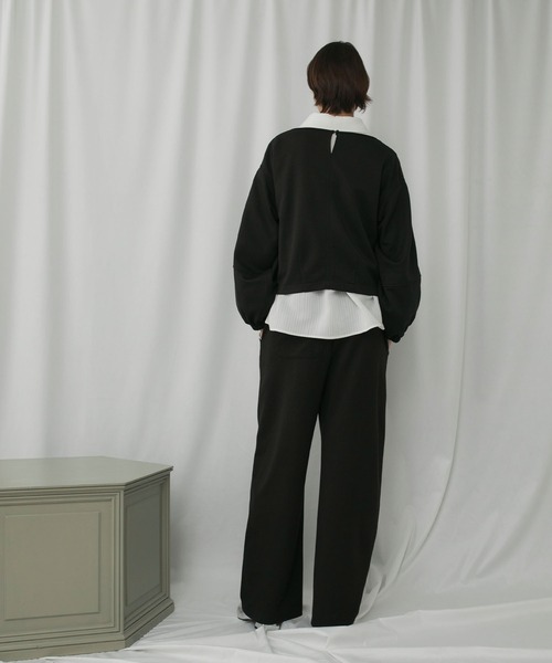 forksy.（フォルクシー）の「【forksy.】ルーズシルエットカットワイドカーブパンツ（スウェットパンツ・レディース・ブラウン/チャコール/杢グレー/ブラック・FREE）」の15枚目の写真