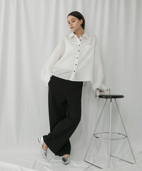 forksy.（フォルクシー）の「【forksy.】ルーズシルエットカットワイドカーブパンツ（スウェットパンツ・レディース・ブラウン/チャコール/杢グレー/ブラック・FREE）」の16枚目の写真