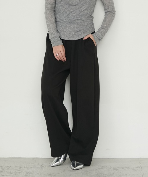 forksy.（フォルクシー）の「【forksy.】ルーズシルエットカットワイドカーブパンツ（スウェットパンツ・レディース・ブラウン/チャコール/杢グレー/ブラック・FREE）」の18枚目の写真