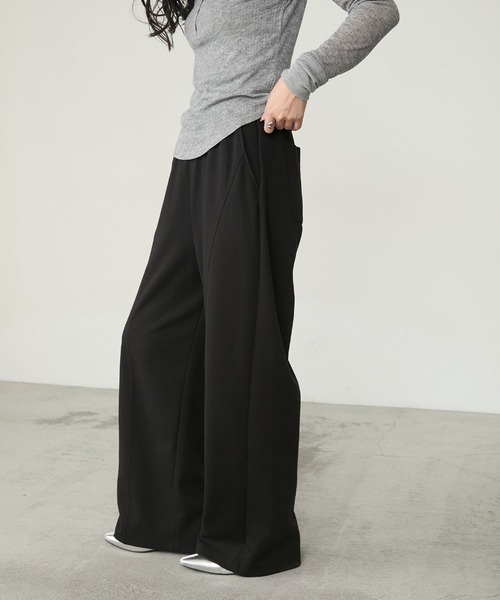forksy.（フォルクシー）の「【forksy.】ルーズシルエットカットワイドカーブパンツ（スウェットパンツ・レディース・ブラウン/チャコール/杢グレー/ブラック・FREE）」の19枚目の写真