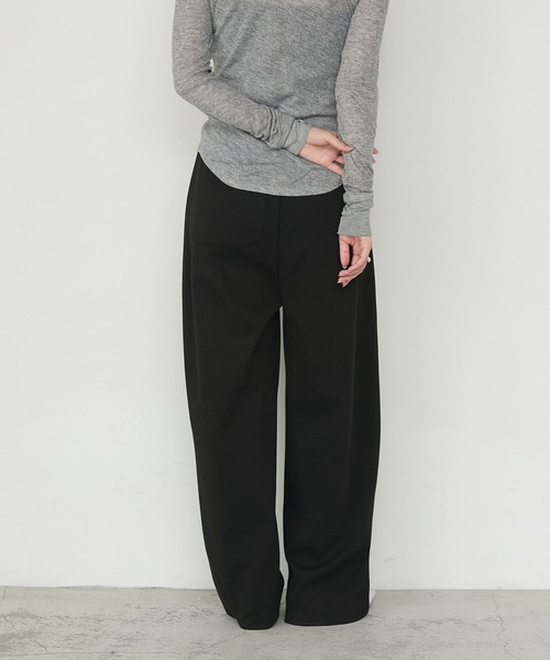 forksy.（フォルクシー）の「【forksy.】ルーズシルエットカットワイドカーブパンツ（スウェットパンツ・レディース・ブラウン/チャコール/杢グレー/ブラック・FREE）」の20枚目の写真