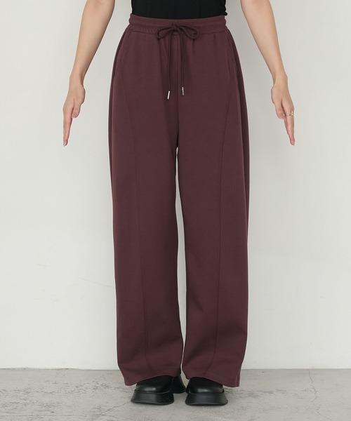 forksy.(フォルクシー)の「【forksy.】ルーズシルエットカットワイドカーブパンツ(スウェットパンツ・レディース・ブラウン/チャコール/杢グレー/ブラック・FREE)」の5枚目の写真