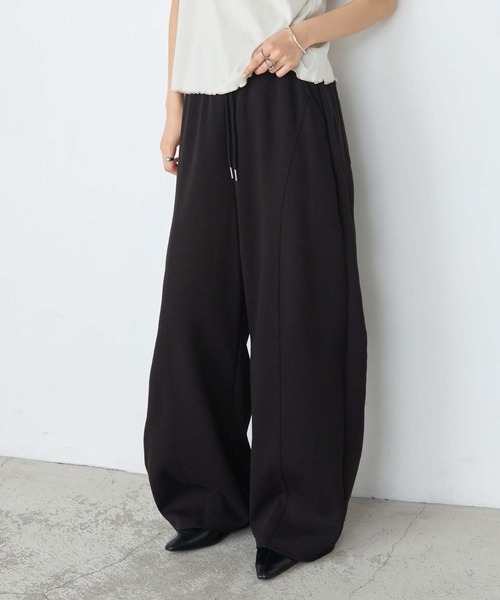 forksy.(フォルクシー)の「【forksy.】ルーズシルエットカットワイドカーブパンツ(スウェットパンツ・レディース・ブラウン/チャコール/杢グレー/ブラック・FREE)」の19枚目の写真