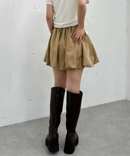 archives（アルシーヴ）の「ベルト付きバルーンミニスカート（スカート・レディース・ベージュ/ブラック・MEDIUM）」の7枚目の写真