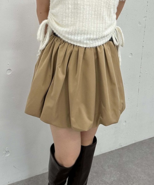 archives（アルシーヴ）の「ベルト付きバルーンミニスカート（スカート・レディース・ベージュ/ブラック・MEDIUM）」の8枚目の写真