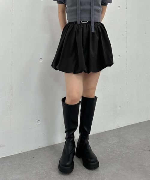 archives（アルシーヴ）の「ベルト付きバルーンミニスカート（スカート・レディース・ベージュ/ブラック・MEDIUM）」の15枚目の写真