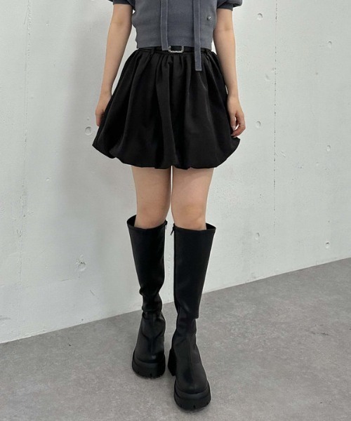 archives（アルシーヴ）の「ベルト付きバルーンミニスカート（スカート・レディース・ベージュ/ブラック・MEDIUM）」の16枚目の写真