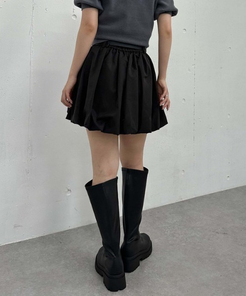 archives（アルシーヴ）の「ベルト付きバルーンミニスカート（スカート・レディース・ベージュ/ブラック・MEDIUM）」の18枚目の写真