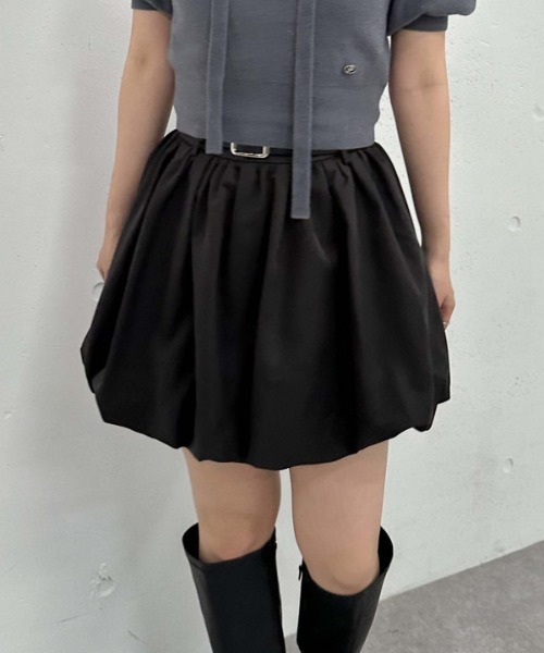 archives（アルシーヴ）の「ベルト付きバルーンミニスカート（スカート・レディース・ベージュ/ブラック・MEDIUM）」の19枚目の写真