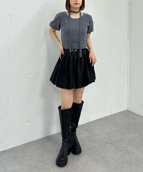 archives（アルシーヴ）の「ベルト付きバルーンミニスカート（スカート・レディース・ベージュ/ブラック・MEDIUM）」の20枚目の写真