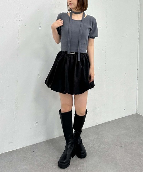 archives（アルシーヴ）の「ベルト付きバルーンミニスカート（スカート・レディース・ベージュ/ブラック・MEDIUM）」の22枚目の写真