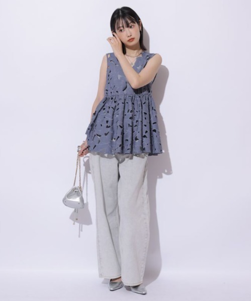 【Pheeta.】カットワークブラウス カットワーク刺繍ブラウス Black | planet3rd